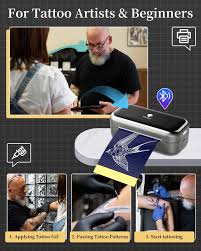 YABA Tattoo Newest Wireless Tattoo Stencil Printer with 10pcs Transfer Paper, Compatible with Phone & Tablet, Bluetooth Mini Thermal Tattoo Printer Machine for Artists